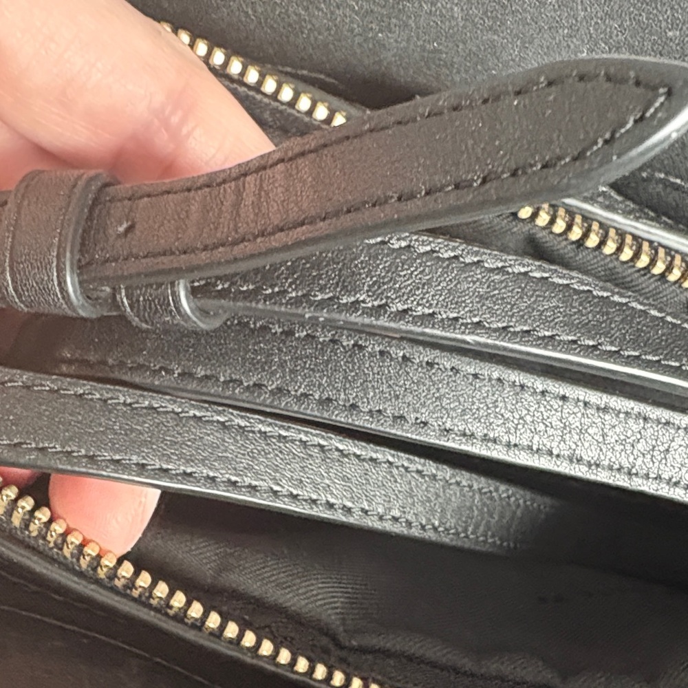 Coach Swagger Frame Satchel Black Leather Handbag with Crossbody Strap - Picture 14 of 16